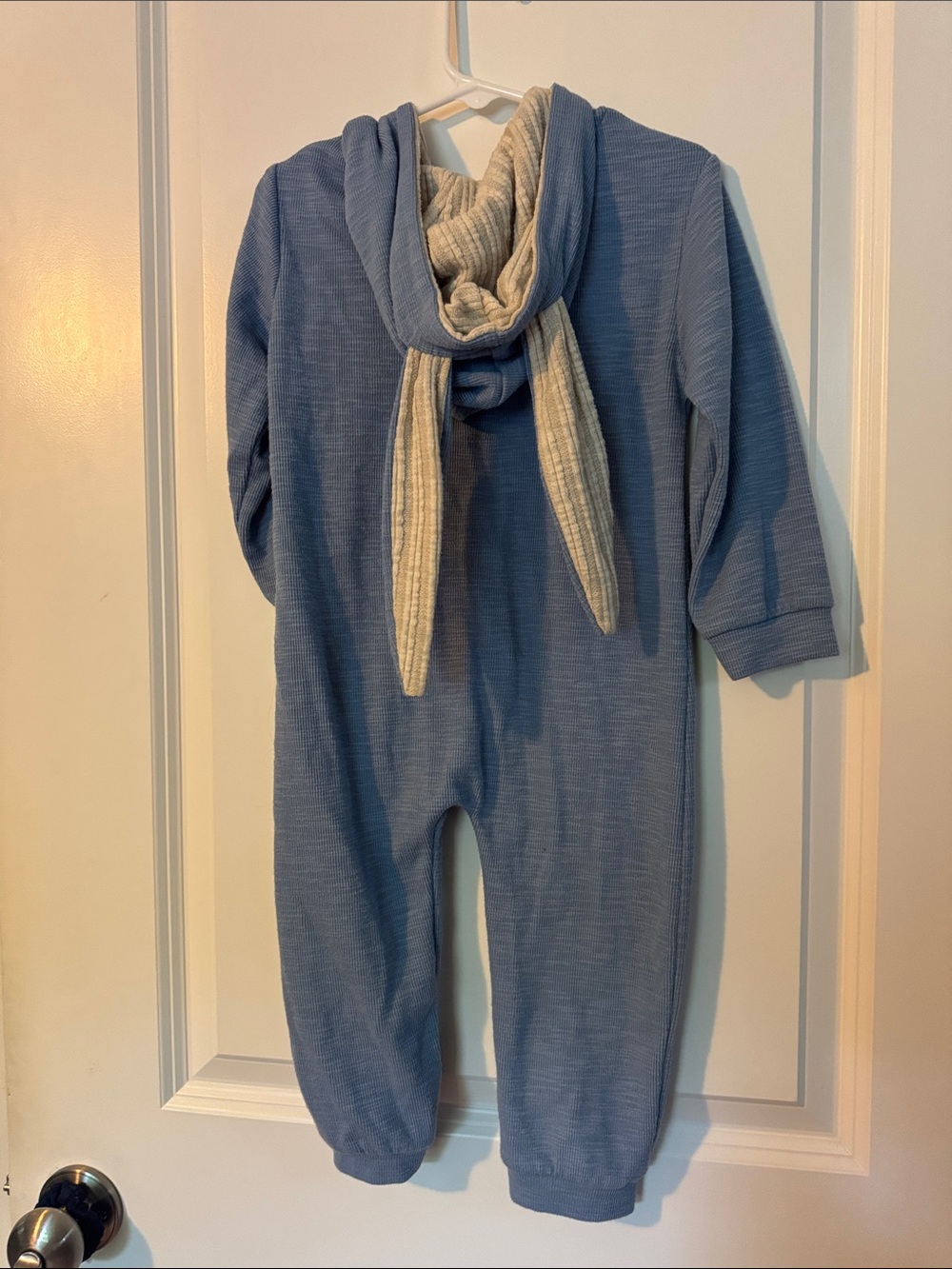 Kids tales adorable bunny ears full zip footless romper Easter pj set GUC